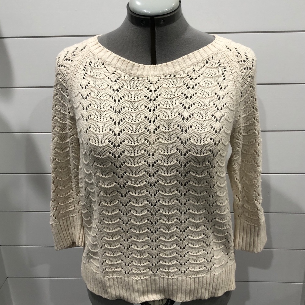 Sonoma Off-White Knit Sweater Medium